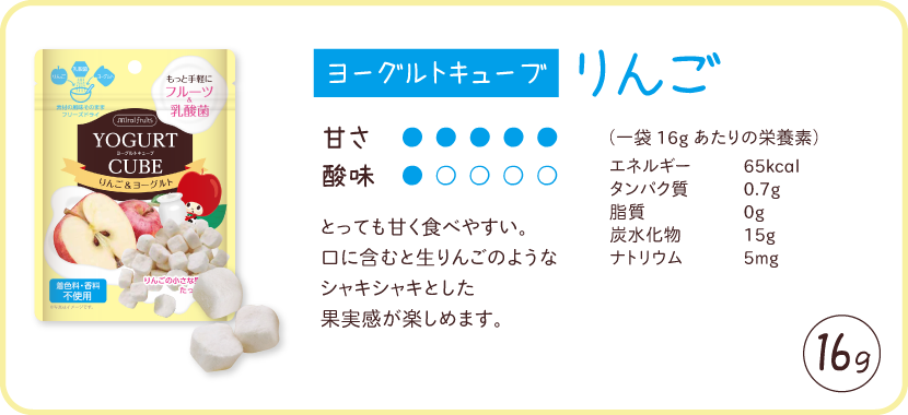 ヨーグルトキューブ りんごの特徴