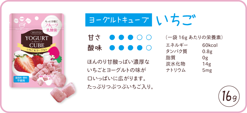 ヨーグルトキューブ いちごの特徴